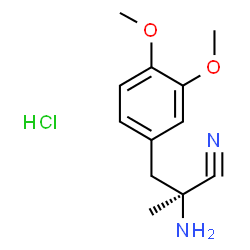 ChemSpider 2D Image | (2S)-2-Amino-3-(3,4-dimethoxyphenyl)-2-methylpropanenitrile hydrochloride (1:1) | C12H17ClN2O2