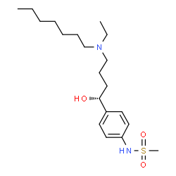ChemSpider 2D Image | N-(4-((1R)-4-(ethylheptylamino)-1-hydroxybutyl)phenyl)methanesulfonamide | C20H36N2O3S