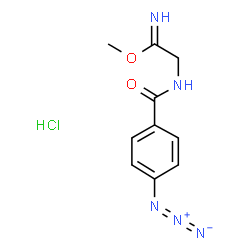 ChemSpider 2D Image | Methyl 2-[(4-azidobenzoyl)amino]ethanimidate hydrochloride (1:1) | C10H12ClN5O2