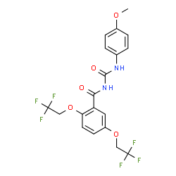 ChemSpider 2D Image | N-[2,5-bis(2,2,2-trifluoroethoxy)benzoyl]-N'-(4-methoxyphenyl)urea | C19H16F6N2O5