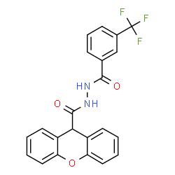 ChemSpider 2D Image | N'-[3-(Trifluoromethyl)benzoyl]-9H-xanthene-9-carbohydrazide | C22H15F3N2O3