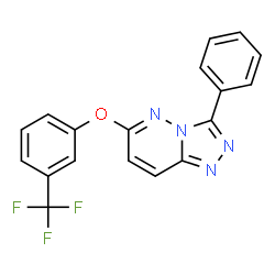 ChemSpider 2D Image | 3-Phenyl-6-[3-(trifluoromethyl)phenoxy][1,2,4]triazolo[4,3-b]pyridazine | C18H11F3N4O