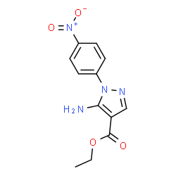 ChemSpider 2D Image | Ethyl 5-amino-1-(4-nitrophenyl)-1H-pyrazole-4-carboxylate | C12H12N4O4