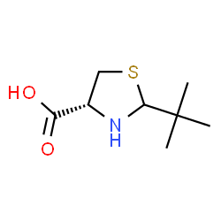 ChemSpider 2D Image | (4R)-2-(2-Methyl-2-propanyl)-1,3-thiazolidine-4-carboxylic acid | C8H15NO2S