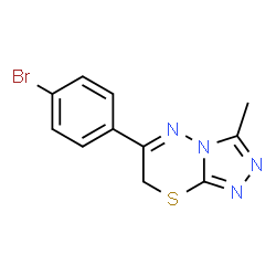 ChemSpider 2D Image | 6-(4-Bromophenyl)-3-methyl-7H-[1,2,4]triazolo[3,4-b][1,3,4]thiadiazine | C11H9BrN4S