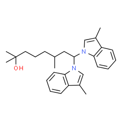 ChemSpider 2D Image | 2,6-Dimethyl-8,8-bis(3-methyl-1H-indol-1-yl)-2-octanol | C28H36N2O