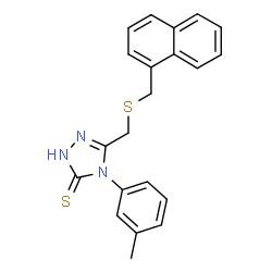 ChemSpider 2D Image | 4-(3-methylphenyl)-5-{[(1-naphthylmethyl)thio]methyl}-4H-1,2,4-triazole-3-thiol | C21H19N3S2