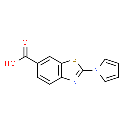 ChemSpider 2D Image | 2-(1H-Pyrrol-1-yl)-1,3-benzothiazole-6-carboxylic acid | C12H8N2O2S
