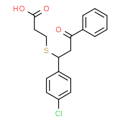 ChemSpider 2D Image | 3-{[1-(4-chlorophenyl)-3-oxo-3-phenylpropyl]thio}propanoic acid | C18H17ClO3S