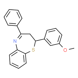 ChemSpider 2D Image | 2-(3-Methoxyphenyl)-4-phenyl-2,3-dihydro-1,5-benzothiazepine | C22H19NOS