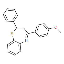 ChemSpider 2D Image | 4-(4-Methoxyphenyl)-2-phenyl-2,3-dihydro-1,5-benzothiazepine | C22H19NOS