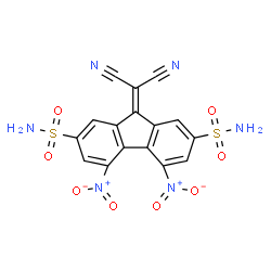 ChemSpider 2D Image | 9-(dicyanomethylene)-4,5-dinitro-9H-2,7-fluorenedisulfonamide | C16H8N6O8S2