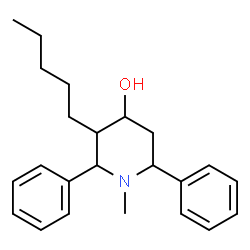 ChemSpider 2D Image | 1-Methyl-3-pentyl-2,6-diphenyl-4-piperidinol | C23H31NO
