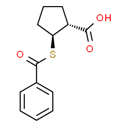 ChemSpider 2D Image | (1R,2S)-2-(Benzoylsulfanyl)cyclopentanecarboxylic acid | C13H14O3S