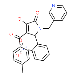 ChemSpider 2D Image | 3-Hydroxy-4-(4-methylbenzoyl)-5-(2-nitrophenyl)-1-(3-pyridinylmethyl)-1,5-dihydro-2H-pyrrol-2-one | C24H19N3O5