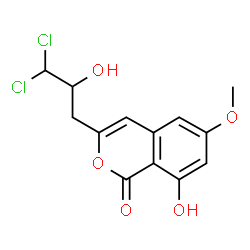 ChemSpider 2D Image | 3-(3,3-Dichloro-2-hydroxypropyl)-8-hydroxy-6-methoxy-1H-isochromen-1-one | C13H12Cl2O5