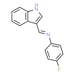 ChemSpider 2D Image | 4-Fluoro-N-(1H-indol-3-ylmethylene)benzenamine | C15H11FN2