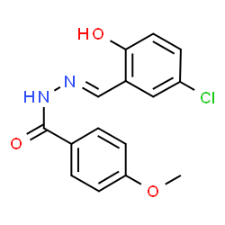 ChemSpider 2D Image | (E)-N'-(5-chloro-2-hydroxybenzylidene)-4-methoxybenzohydrazide | C15H13ClN2O3
