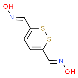 ChemSpider 2D Image | (E,E)-1,2-Dithiine-3,6-diylbis(N-hydroxymethanimine) | C6H6N2O2S2