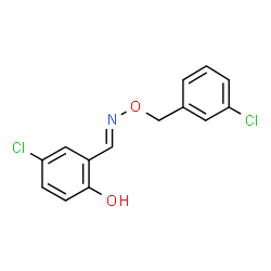 ChemSpider 2D Image | 4-Chloro-2-[(E)-{[(3-chlorobenzyl)oxy]imino}methyl]phenol | C14H11Cl2NO2
