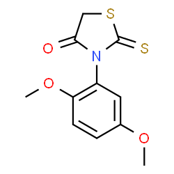 ChemSpider 2D Image | 3-(2,5-dimethoxyphenyl)-2-thioxo-1,3-thiazolan-4-one | C11H11NO3S2