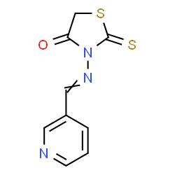 ChemSpider 2D Image | 3-[(3-Pyridinylmethylene)amino]-2-thioxo-1,3-thiazolidin-4-one | C9H7N3OS2