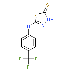 ChemSpider 2D Image | 5-{[4-(Trifluoromethyl)phenyl]amino}-1,3,4-thiadiazole-2(3H)-thione | C9H6F3N3S2