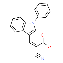 ChemSpider 2D Image | alpha-Cyano-beta-(1-phenylindol-3-yl)acrylate | C18H11N2O2