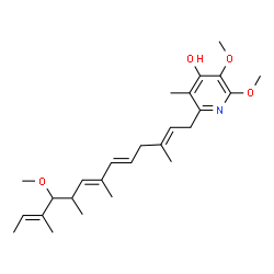 ChemSpider 2D Image | 2,3-Dimethoxy-6-(10-methoxy-3,7,9,11-tetramethyl-2,5,7,11-tridecatetraenyl)-5-methyl-4-pyridinol | C26H39NO4