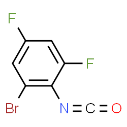 ChemSpider 2D Image | 2-Bromo-4,6-Difluorophenyl Isocyanate | C7H2BrF2NO