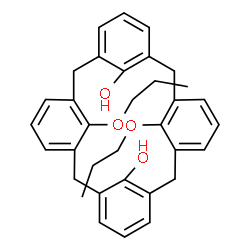 ChemSpider 2D Image | 26,28-Dipropoxypentacyclo[19.3.1.1~3,7~.1~9,13~.1~15,19~]octacosa-1(25),3(28),4,6,9(27),10,12,15(26),16,18,21,23-dodecaene-25,27-diol | C34H36O4