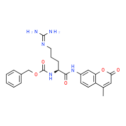 ChemSpider 2D Image | Benzyl {(2S)-5-[(diaminomethylene)amino]-1-[(4-methyl-2-oxo-2H-chromen-7-yl)amino]-1-oxo-2-pentanyl}carbamate | C24H27N5O5