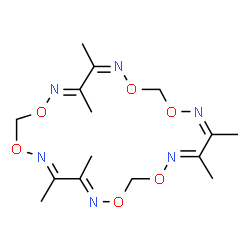 ChemSpider 2D Image | 4,7,11,14,18,21-Hexaaza-1,3,8,10,15,17-hexaoxacycloheneicosa-4,6,11,13,18,20-hexaene, 5,6,12,13,19,20-hexamethyl- | C15H24N6O6
