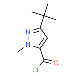 ChemSpider 2D Image | 3-(tert-Butyl)-1-methylpyrazole-5-carbonyl chloride | C9H13ClN2O