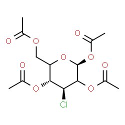 ChemSpider 2D Image | 1,2,4,6-Tetra-O-acetyl-3-chloro-3-deoxy-beta-D-threo-hexopyranose | C14H19ClO9