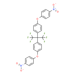 ChemSpider 2D Image | 1,1'-(1,1,1,3,3,3-Hexafluoro-2,2-propanediyl)bis[4-(4-nitrophenoxy)benzene] | C27H16F6N2O6
