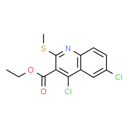ChemSpider 2D Image | ETHYL 4,6-DICHLORO-2-(METHYLTHIO)QUINOLINE-3-CARBOXYLATE | C13H11Cl2NO2S