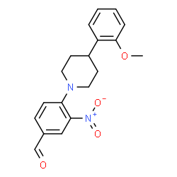 ChemSpider 2D Image | 4-[4-(2-METHOXYPHENYL)PIPERIDINO]-3-NITROBENZALDEHYDE | C19H20N2O4