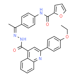 ChemSpider 2D Image | N-{4-[(1Z)-N-{[2-(4-Ethoxyphenyl)-4-quinolinyl]carbonyl}ethanehydrazonoyl]phenyl}-2-furamide | C31H26N4O4
