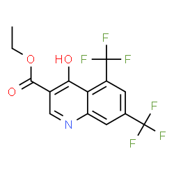 ChemSpider 2D Image | Ethyl 4-hydroxy-5,7-bis(trifluoromethyl)-3-quinolinecarboxylate | C14H9F6NO3