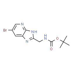 ChemSpider 2D Image | 2-Methyl-2-propanyl [(6-bromo-1H-imidazo[4,5-b]pyridin-2-yl)methyl]carbamate | C12H15BrN4O2