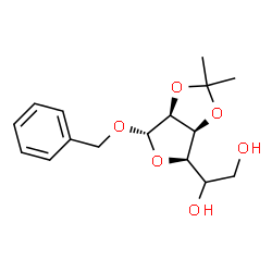 ChemSpider 2D Image | Benzyl (5xi)-2,3-O-isopropylidene-alpha-D-lyxo-hexofuranoside | C16H22O6