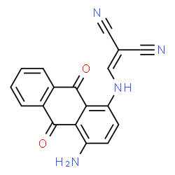ChemSpider 2D Image | {[(4-Amino-9,10-dioxo-9,10-dihydro-1-anthracenyl)amino]methylene}malononitrile | C18H10N4O2