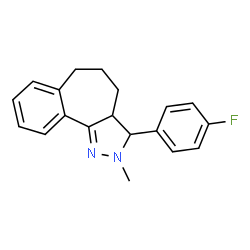 ChemSpider 2D Image | 3-(4-Fluorophenyl)-2-methyl-2,3,3a,4,5,6-hexahydrobenzo[6,7]cyclohepta[1,2-c]pyrazole | C19H19FN2
