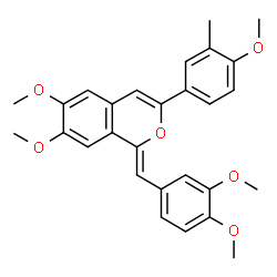 ChemSpider 2D Image | (1Z)-1-(3,4-Dimethoxybenzylidene)-6,7-dimethoxy-3-(4-methoxy-3-methylphenyl)-1H-isochromene | C28H28O6