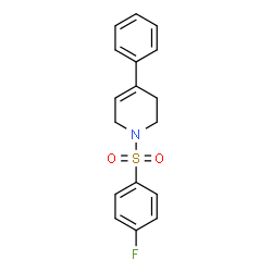 ChemSpider 2D Image | 1-[(4-Fluorophenyl)sulfonyl]-4-phenyl-1,2,3,6-tetrahydropyridine | C17H16FNO2S