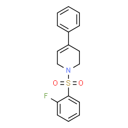 ChemSpider 2D Image | 1-[(2-Fluorophenyl)sulfonyl]-4-phenyl-1,2,3,6-tetrahydropyridine | C17H16FNO2S