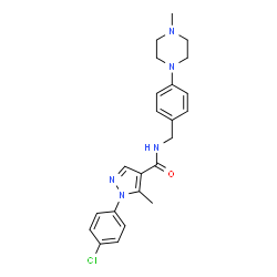 ChemSpider 2D Image | 1-(4-chlorophenyl)-5-methyl-N-[4-(4-methylpiperazino)benzyl]-1H-pyrazole-4-carboxamide | C23H26ClN5O