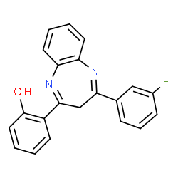 ChemSpider 2D Image | 2-[4-(3-Fluorophenyl)-3H-1,5-benzodiazepin-2-yl]phenol | C21H15FN2O