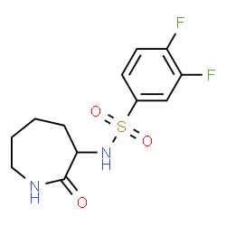 ChemSpider 2D Image | 3,4-Difluoro-N-(2-oxo-3-azepanyl)benzenesulfonamide | C12H14F2N2O3S